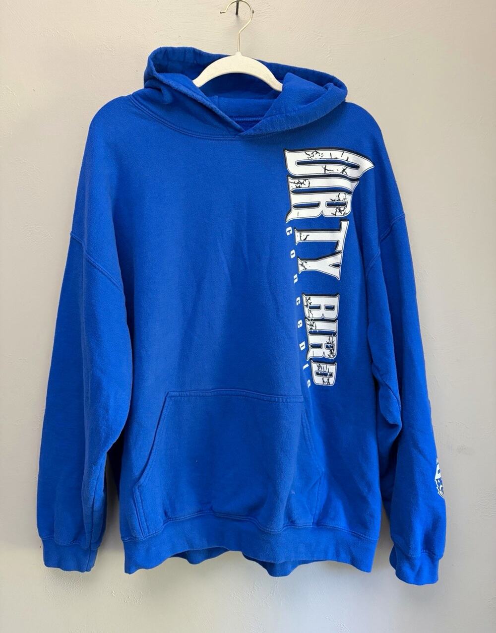 Gildan Heavy Blend Blue Dirty Bird Graphic Fleece Pullover Hoodie Mens XL (0286)